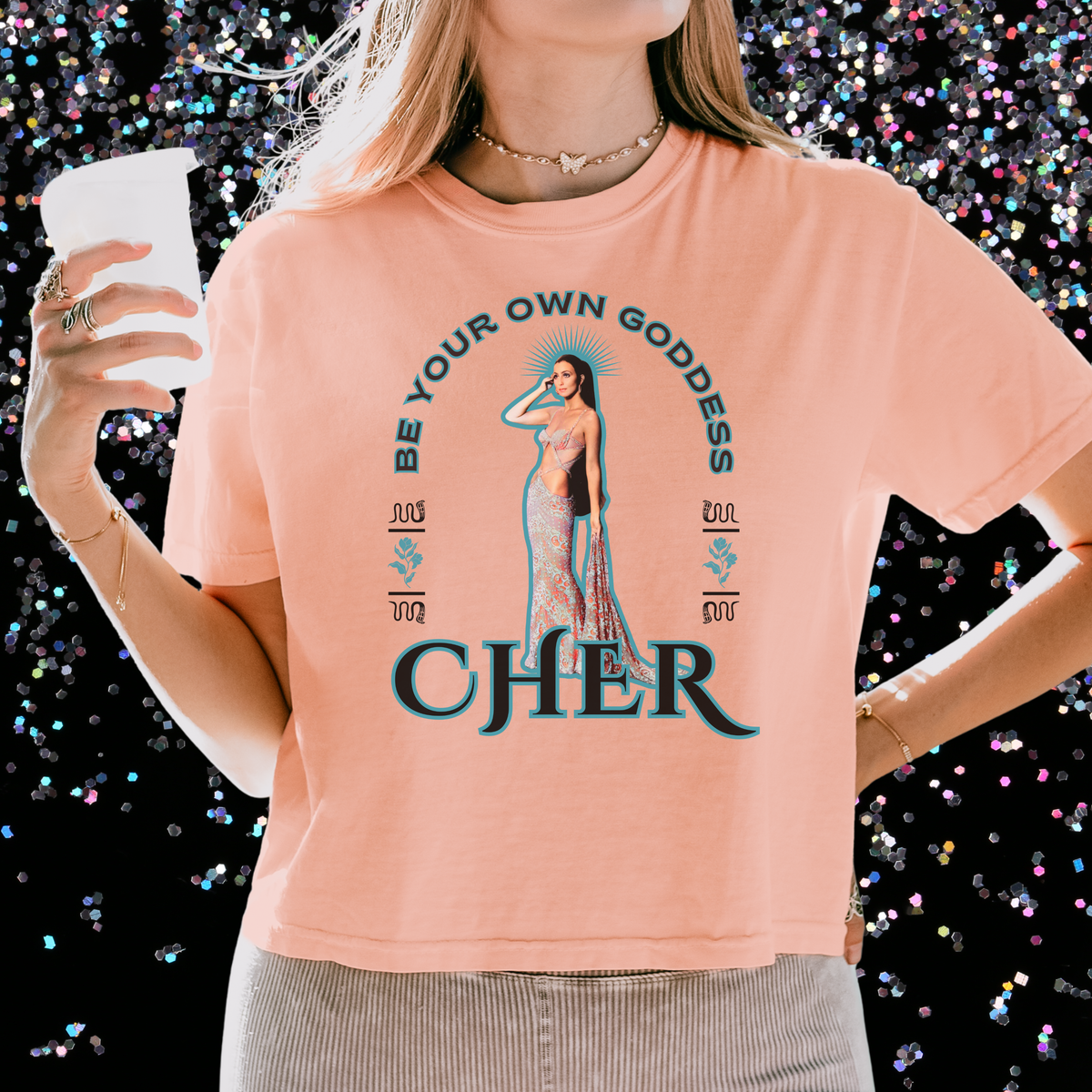 Cher Goddess Cropped Tee