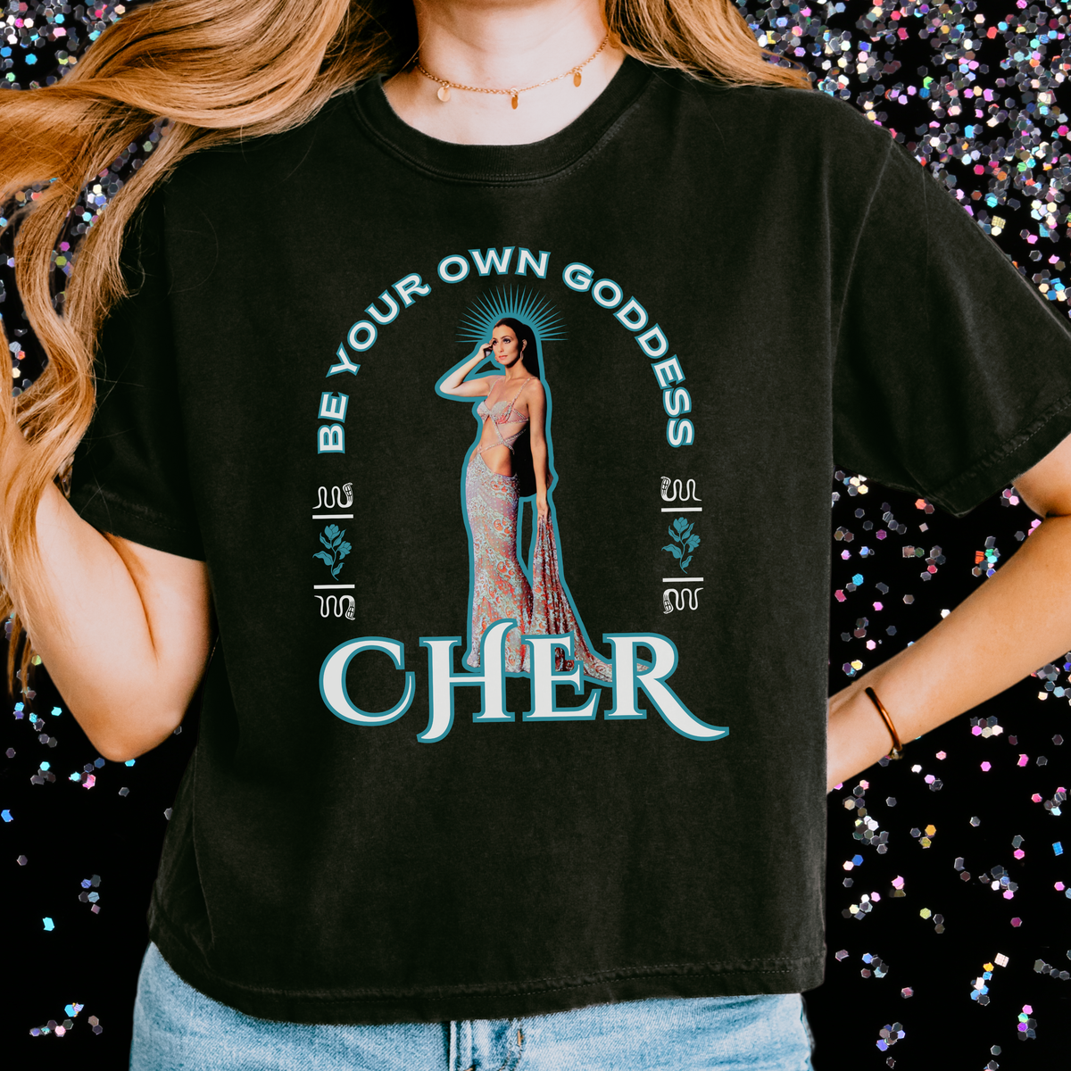 Cher Goddess Cropped Tee