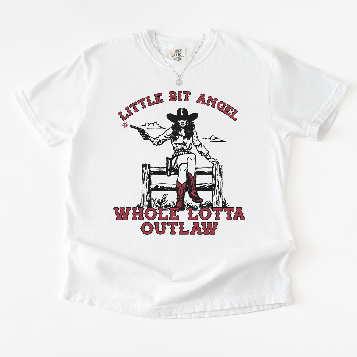 Little Bit Angel Whole Lotta Outlaw Tee