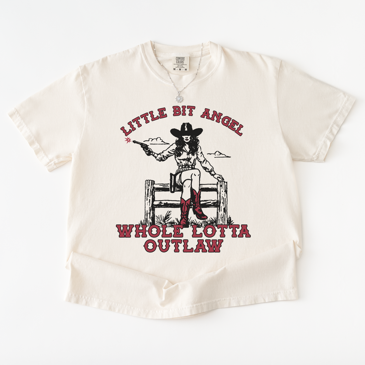 Little Bit Angel Whole Lotta Outlaw Tee