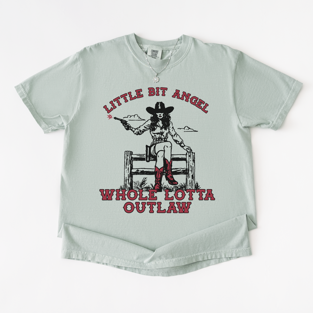 Little Bit Angel Whole Lotta Outlaw Tee