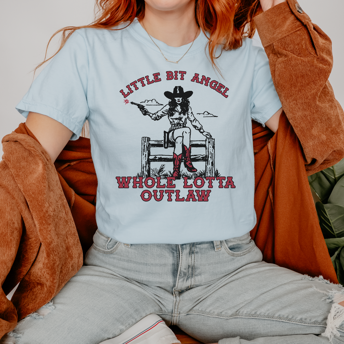 Little Bit Angel Whole Lotta Outlaw Tee