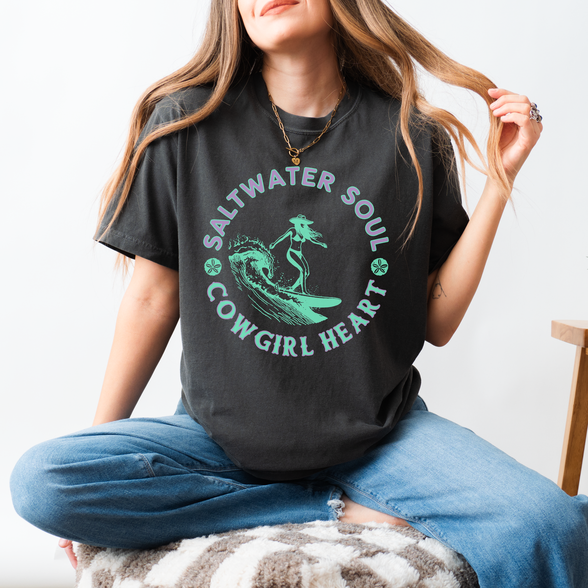 Saltwater Soul Cowgirl Heart Women's Tee